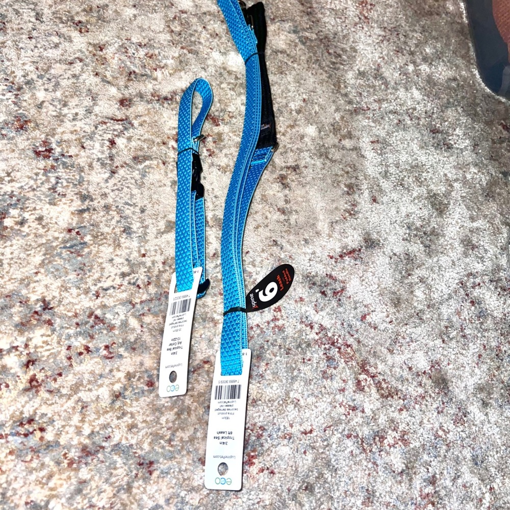 Lupine Eco, Tropical Sea, Dog Leash 6ft and Adjustable Collar 12-22in Set - Picture 2 of 2